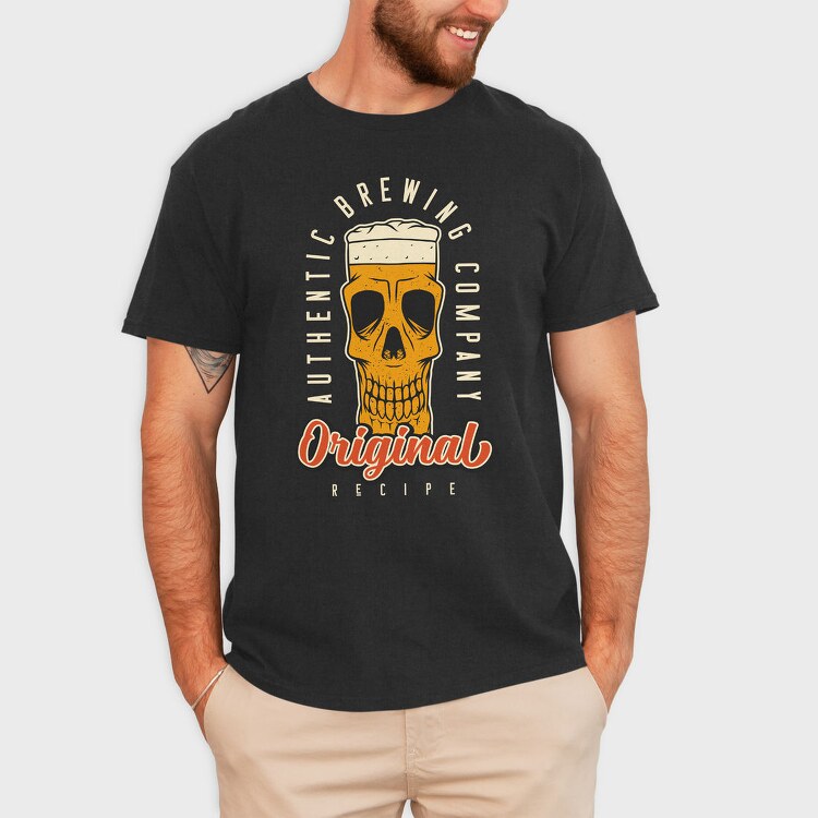 Beer Skull Original, Tricou Barbati (Unisex)