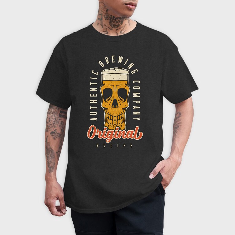 Beer Skull Original, Tricou Barbati (Unisex)