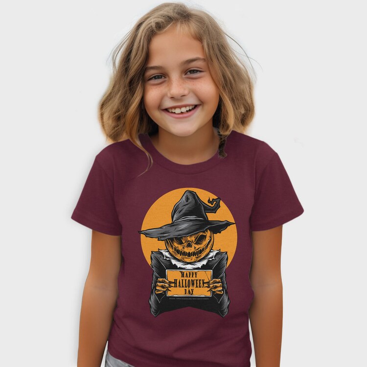 Halloween Witch Skull, Tricou Copii