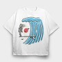 Skeleton Wave Ride, Tricou Oversize Barbati (Unisex)