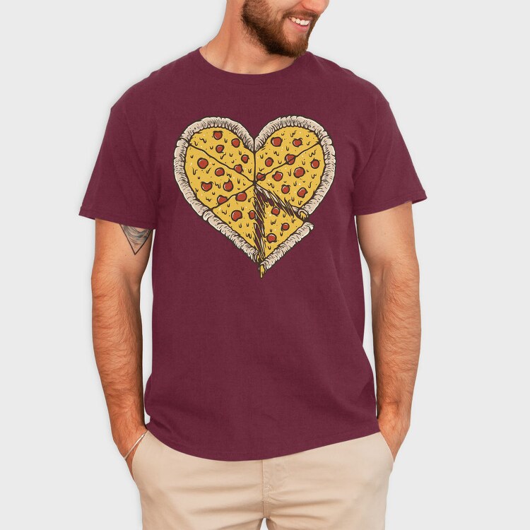 Heart Pizza Slice, Tricou Barbati (Unisex)