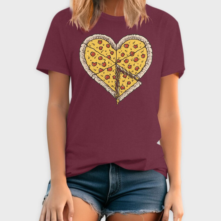 Heart Pizza Slice, Tricou Barbati (Unisex)