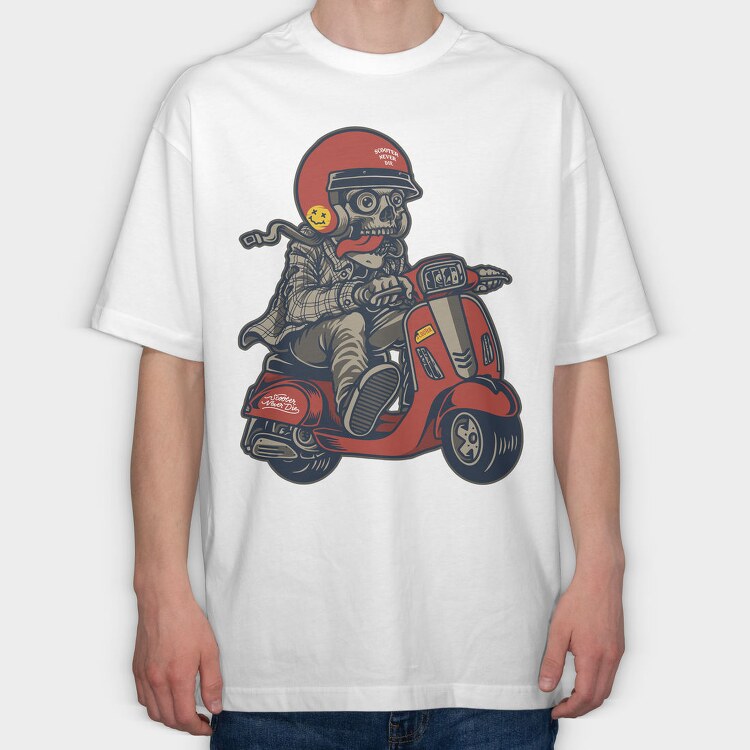 Scooter Never Die, Tricou Oversize Barbati (Unisex)
