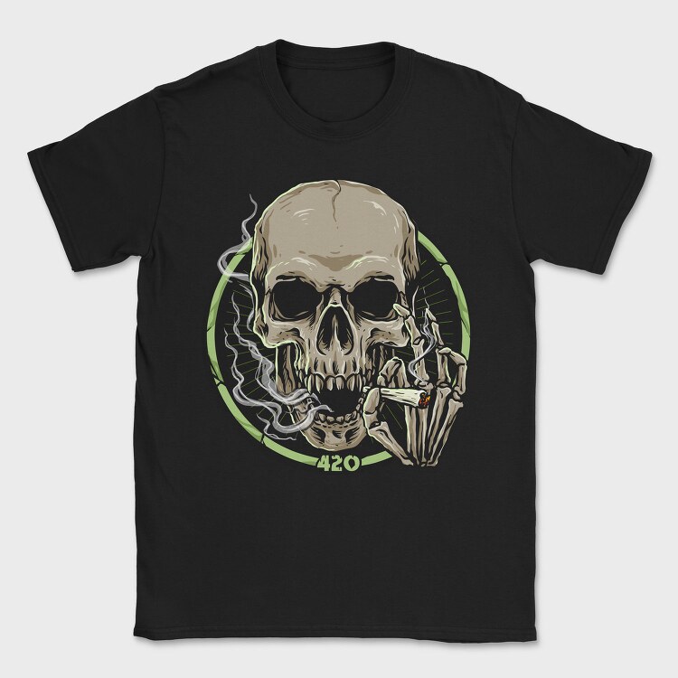 Skull 420 Smoke, Tricou Barbati (Unisex)