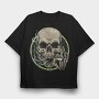 Skull 420 Smoke, Tricou Oversize Barbati (Unisex)