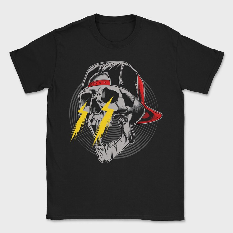 Skull Lightning Cap, Tricou Barbati (Unisex)