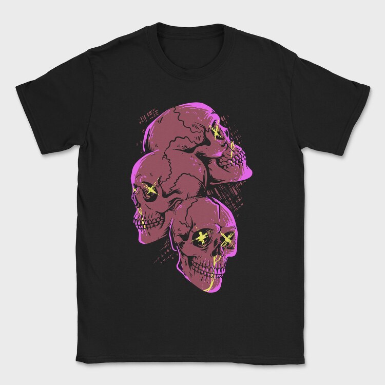 Skull Neon Scream, Tricou Barbati (Unisex)