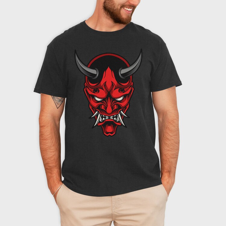 Demon Mask Red, Tricou Barbati (Unisex)