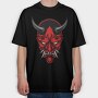 Demon Mask Red, Tricou Oversize Barbati (Unisex)