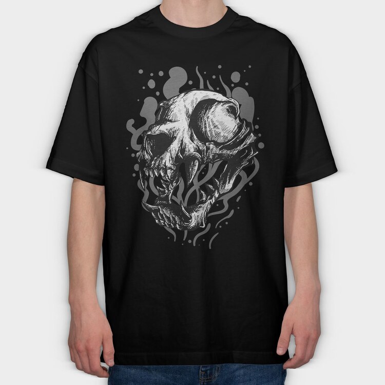 Skull Smoke, Tricou Oversize Barbati (Unisex)