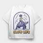 Slow Turtle Ride, Tricou Oversize Barbati (Unisex)