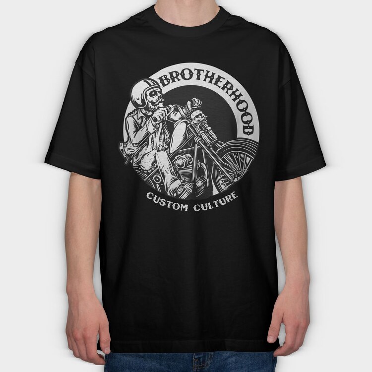 Biker Brotherhood, Tricou Oversize Barbati (Unisex)