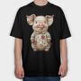 Christmas Pig Jacket, Tricou Oversize Barbati (Unisex)