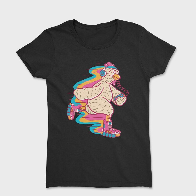 Chicken Roller Skating Rollers, Tricou Femei