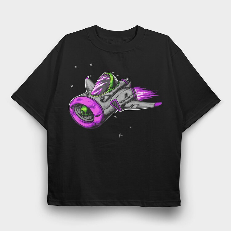 Space Rocket Blast, Tricou Oversize Barbati (Unisex)