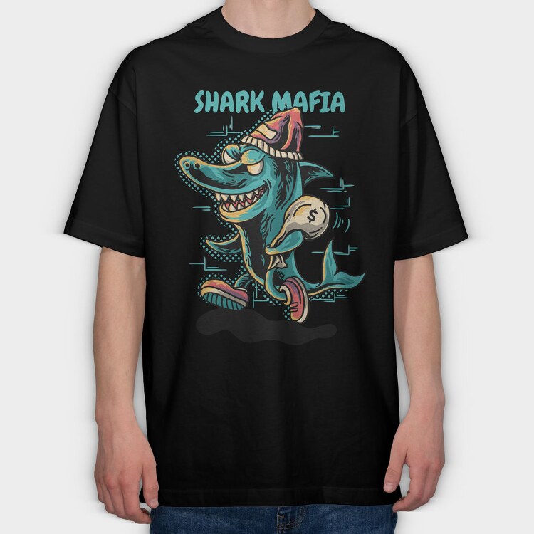 Shark Mafia Dollar, Tricou Oversize Barbati (Unisex)