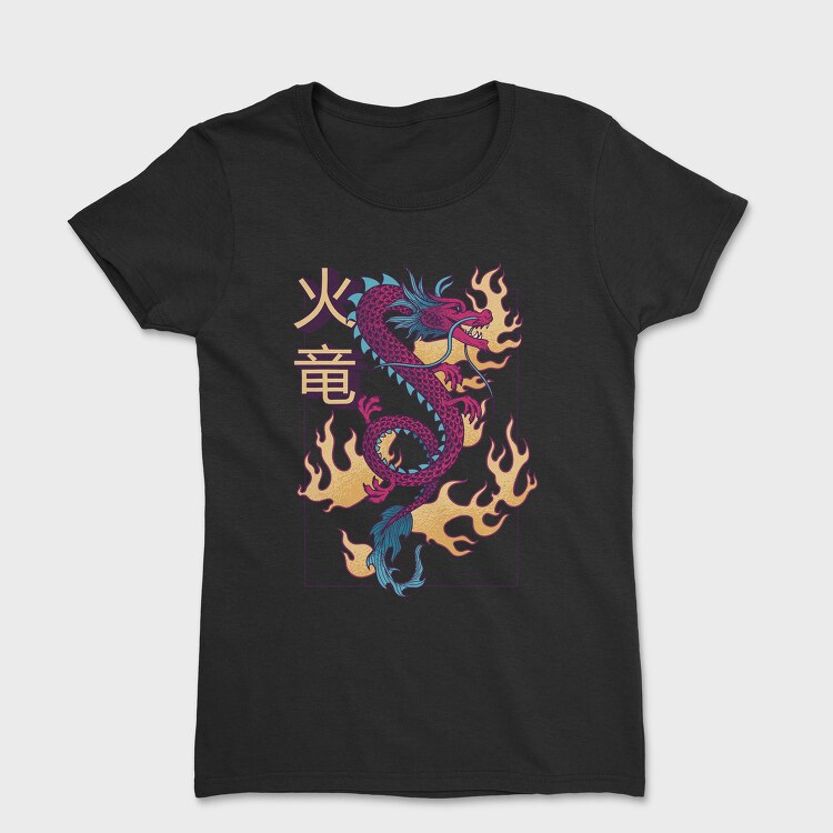 Chinese Dragon With Flames, Tricou Femei