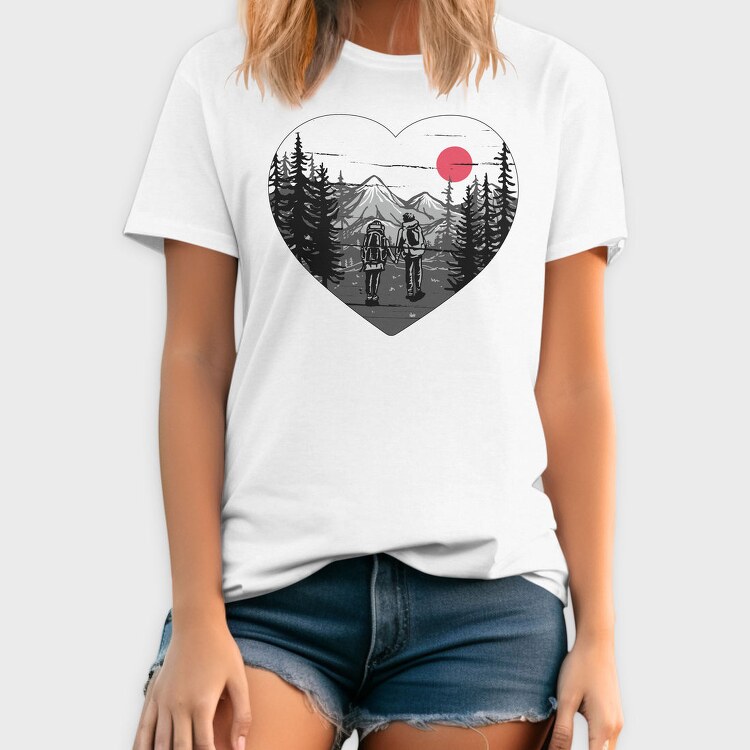 Hiking Heart Adventure, Tricou Barbati (Unisex)
