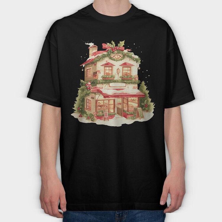 Christmas Shop Snow, Tricou Oversize Barbati (Unisex)