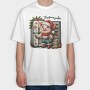Christmas Junkie Pig, Tricou Oversize Barbati (Unisex)