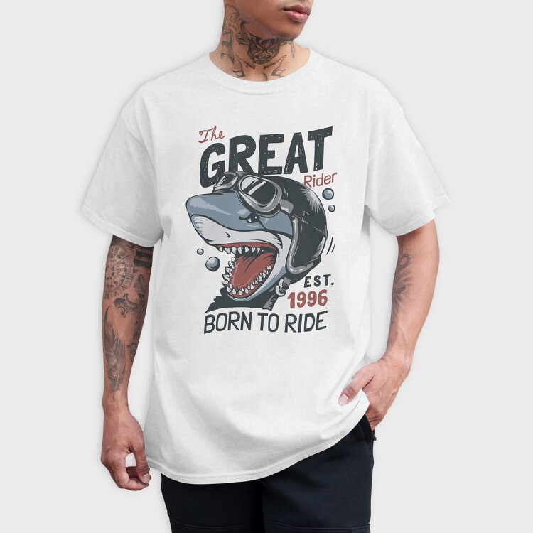 Shark Rider Born, Tricou Barbati (Unisex)