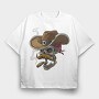 Cowboy Skull, Tricou Oversize Barbati (Unisex)