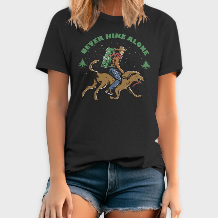 Never Hike Alone, Tricou Barbati (Unisex)