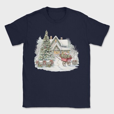 Christmas Sleigh Snowscape, Tricou Barbati (Unisex)