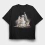 Christmas Snowman Buddy, Tricou Oversize Barbati (Unisex)