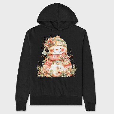 Christmas Snowman Flowers, Hanorac Oversize Barbati (Unisex)