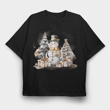 Christmas Snowman Friend, Tricou Oversize Barbati (Unisex)