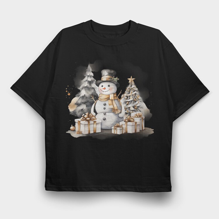 Christmas Snowman Friend, Tricou Oversize Barbati (Unisex)