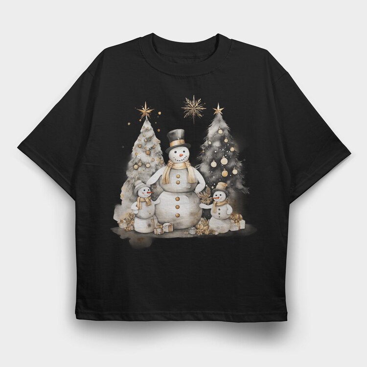 Christmas Snowman Party, Tricou Oversize Barbati (Unisex)
