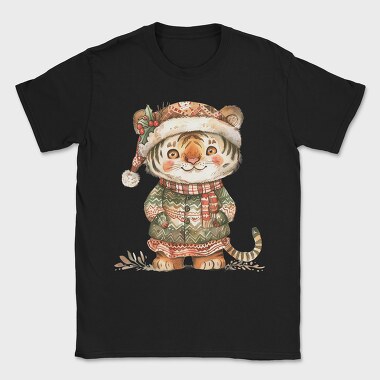 Christmas Tiger Hat, Tricou Barbati (Unisex)