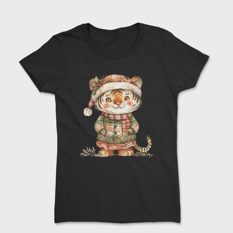 Christmas Tiger Hat, Tricou Femei