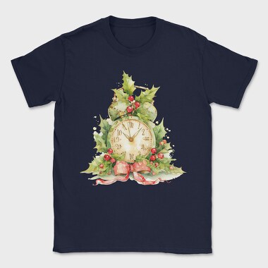 Christmas Timepiece Wreath, Tricou Barbati (Unisex)