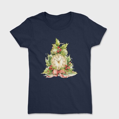Christmas Timepiece Wreath, Tricou Femei