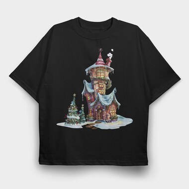 Christmas Tower Snow, Tricou Oversize Barbati (Unisex)
