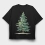 Christmas Tree Art, Tricou Oversize Barbati (Unisex)
