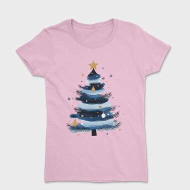 Christmas Tree Blue Gold, Tricou Femei