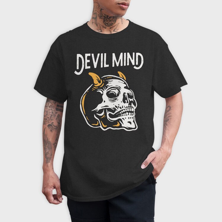 Devil Mind Cat, Tricou Barbati (Unisex)
