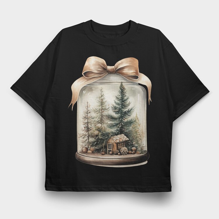 Christmas Tree In Jar, Tricou Oversize Barbati (Unisex)