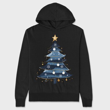 Christmas Tree Serenity, Hanorac Oversize Barbati (Unisex)