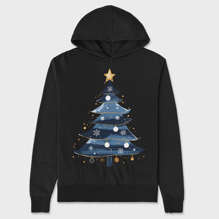 Christmas Tree Serenity, Hanorac Oversize Barbati (Unisex)