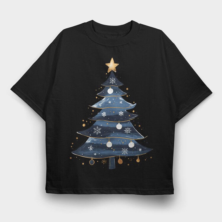 Christmas Tree Serenity, Tricou Oversize Barbati (Unisex)