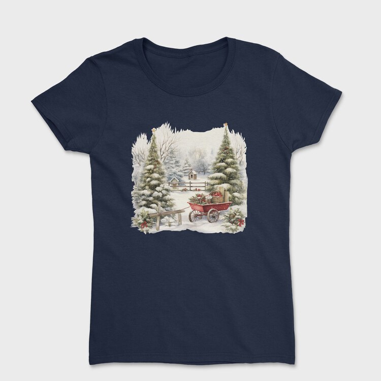 Christmas Tree Sleigh, Tricou Femei