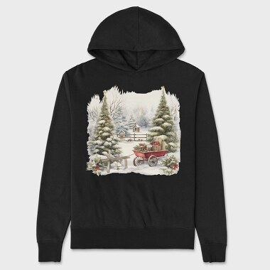Christmas Tree Sleigh, Hanorac Oversize Barbati (Unisex)