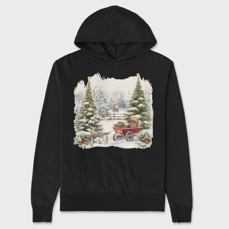 Christmas Tree Sleigh, Hanorac Oversize Barbati (Unisex)