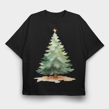 Christmas Tree Snowfall, Tricou Oversize Barbati (Unisex)