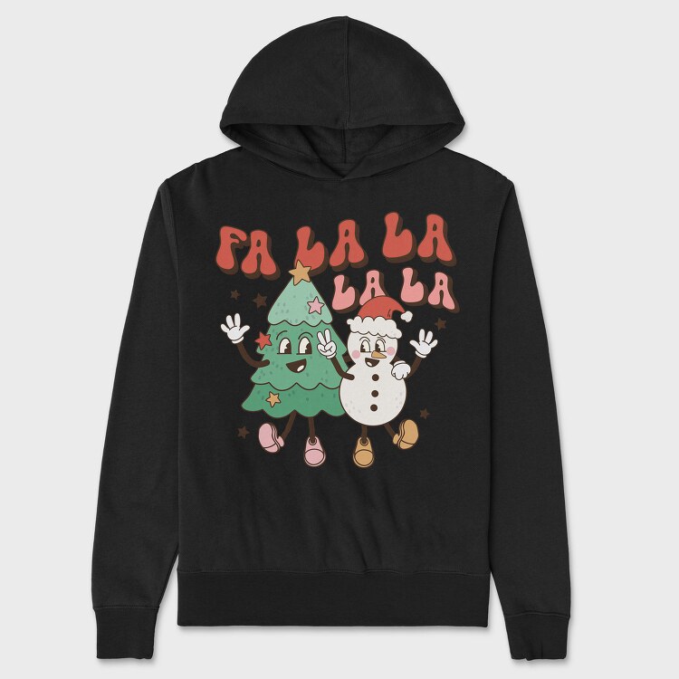 Christmas Tree Snowman Fa La La, Hanorac Oversize Barbati (Unisex)
